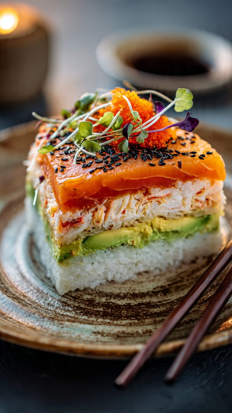 🍣 Sushi Cake Recipe: Easy, No-Roll Party Food!
